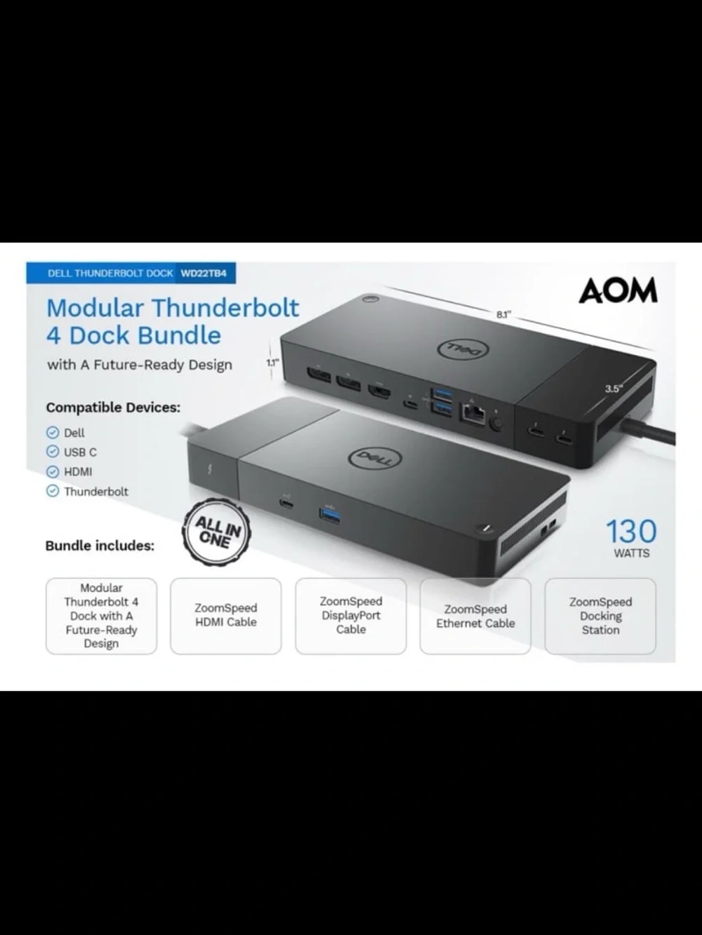 Dell Performance Dock WD 19S WD19S - 180W Docking Station